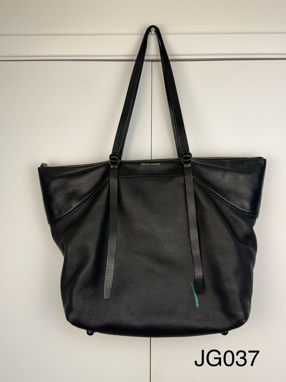 Rebecca Minkoff Signature Zip Top Black Leather Tote